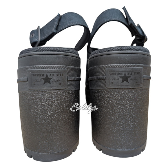 Converse Chuck 70 De Luxe Heel Platform Chunky Strap Sandal Monochrome Black 7.5 - Picture 3 of 9